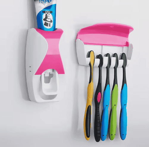 TOOTHPASTE DISPENSER WITH BRUSH HOLDER