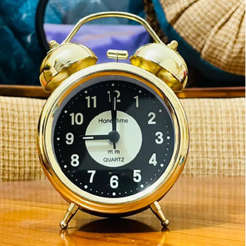 Twin Bell Alarm Clock, Golden srbmart Twin-Bell-Alarm-Clock-Golden-srbmart